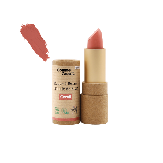 Rouge à lèvres à l'huile de ricin (corail) - 1