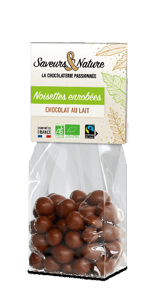 Sachet de noisettes entières enrobées de chocolat au lait - 1