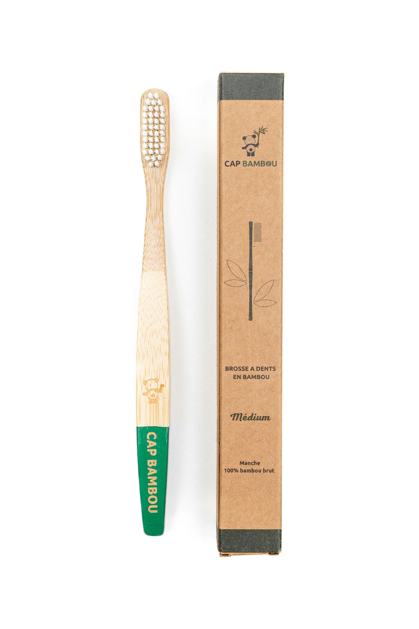 Cap Bambou -- Brosse à dents adulte x1 poils souples gravées Cap Bambou