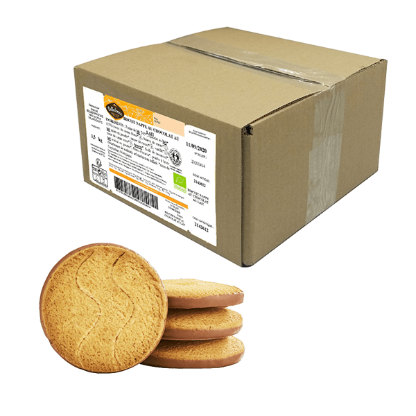 Belledonne -- Biscuit nappé chocolat au lait bio - vrac 3 kg